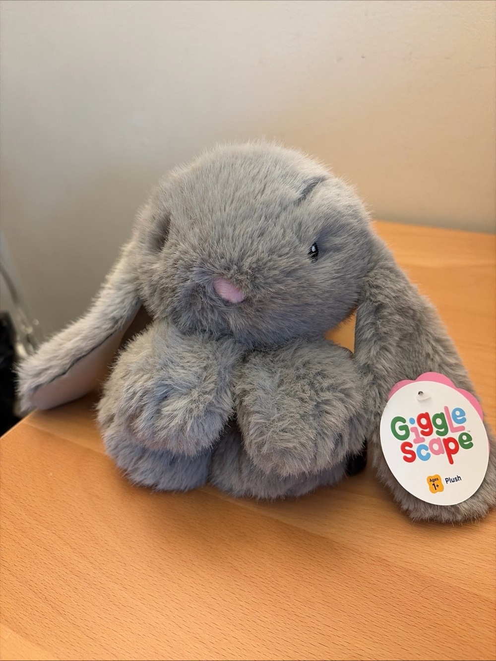 Giggle Scape Plush Gray Bunny - Soft Small Pets Toy